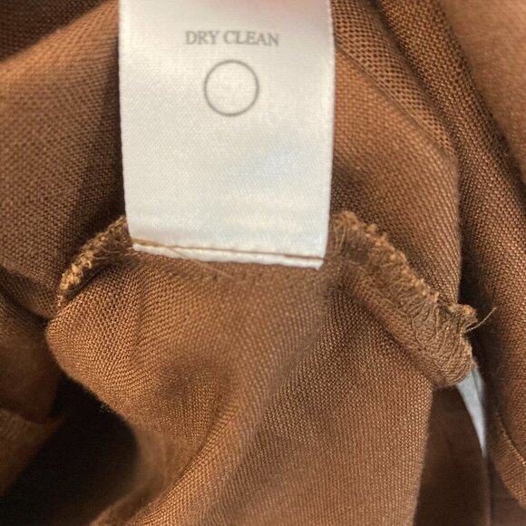 Coldwater Creek Linen Blend Button Up Blouse Top Size 22 Brown Beaded Sleeveless - Picture 10 of 12